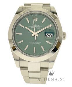 UNWORN!! ROLEX MENS OYSTER PERPETUAL DATEJUST 41 "AN" SERIES "MINT GREEN INDEX DIAL" WITH BOX & CERT DATED (10/2025) (STILL UNDER AGENT WARRANTY) 126300