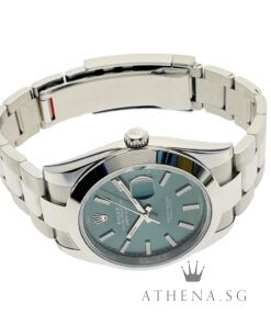 Alternative view of UNWORN!! ROLEX MENS OYSTER PERPETUAL DATEJUST 41 "AN" SERIES "MINT GREEN INDEX DIAL" WITH BOX & CERT DATED (10/2025) (STILL UNDER AGENT WARRANTY) 126300