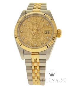 ROLEX 18K HALF YELLOW GOLD OYSTER PERPETUAL LADIES DATEJUST 26MM "S" SERIES "COMPUTER DIAMOND DIAL" (WATCH ONLY) 69173