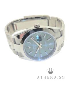 Alternative view of UNWORN!! ROLEX MENS OYSTER PERPETUAL DATEJUST 41 "AN" SERIES "MINT GREEN INDEX DIAL" WITH BOX & CERT DATED (10/2025) (STILL UNDER AGENT WARRANTY) 126300