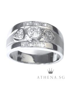 Alternative view of 18K WG DIAMOND RING D1-0.25CTS D6-0.12CTS TD20-0.10CTS 7.24G (SIZE 18.5) [NETT $1,688.00]