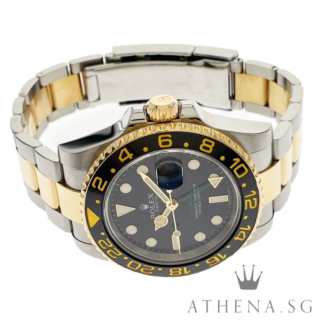 ROLEX 18K HALF YELLOW GOLD ROLESOR OYSTER PERPETUAL GMT MASTER II "AN" SERIES WITH BOX & CERT DATED (01/2017) 116713LN - Image 2