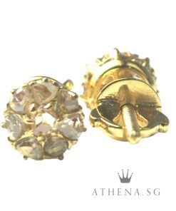 Alternative view of 18K YG ANTIQUE DESIGN INTAN EARSTUD 2.55G [NETT $688.00]