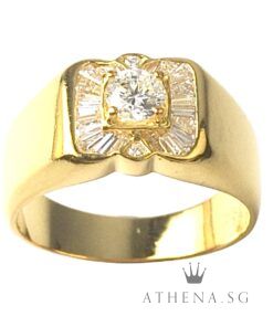 Alternative view of 20K YG DIAMOND RING D1-0.35CTS D2-0.04CTS TD20-0.40CTS 8.27G (SIZE 17) [NETT $2,588.00]