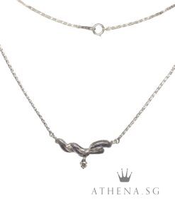 18K WG BLUE SAPPHIRE NECKLACE WITH DIAMOND D1-0.13CTS D3-0.03CTS 7.23G [NETT $1,388.00]