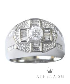 Alternative view of 18K WG MAN DIAMOND RING D1--0.50CTS TD37-0.60CTS 9.37G (SIZE 18) [NETT $2,188.00]