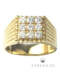 Alternative view of 20K YG DIAMOND RING D9-0.45CTS 8.66G [SIZE 17] [NETT $1,788.00]