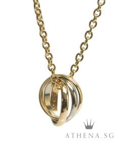 18K YG CARTIER TRI TONE TRINITY NECKLACE 8.68G (WITH SVC RECEIPT) [NETT $2,280.00]