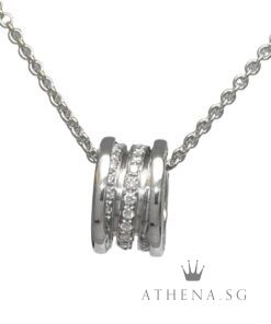 18K WG BVLGARI B.ZERO PAVE DIAMOND NECKLACE 11.89G [NETT $7,800.00]