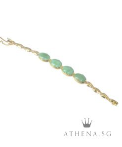 Alternative view of 20K YG JADE BRACELET 14.40G  (WITH NGI CERT) (LENGTH 14.5CM) [NETT $2,288.00]