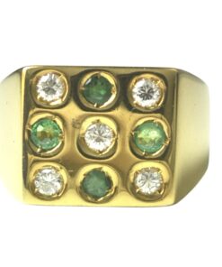 18K DIAMOND WITH EMERALD 6.31G [SIZE 15] [NETT $1,298.00]