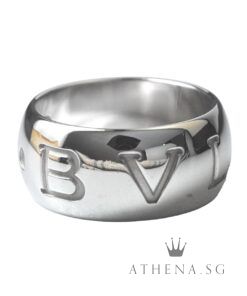 18K WG BVLGARI MONOLOGO BAND RING 14.02G (SIZE 59) [NETT $2,980.00]
