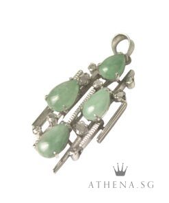 Alternative view of 18K WG ANTIQUE DESIGN JADE PENDANT 4.10G [NETT $788.00]