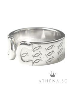 Alternative view of 18K CARTIER DOUBLE C MOTIF MONOGRAM RING 10.60G [SIZE 49] [NETT $2,480.00]