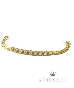 20K YG DIAMOND BRACELET D9-1.20CTS 13.61G (LENGTH 15CM) [NETT $2,800.00]