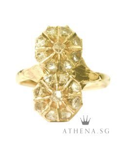 20K YG ANTIQUE DESIGN INTAN RING 4.27G (SIZE 20.5) [NETT $1,000.00]