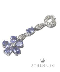 Alternative view of 18K WG BLUE SAPPHIRE DIAMOND PENDANT D11-0.13CTS 1.69G [NETT $498.00]