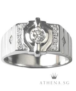Alternative view of 18K W/G DIAMOND RING D1-0.30CTS D8-0.16CTS 7.74G (SIZE 18) [NETT $1,588.00]