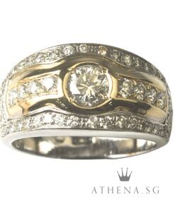 Alternative view of 18K TWO TONE DIAMOND RING D1-0.55CTS D56-1.00CTS 14.03G (SIZE 19) [NETT $3,588.00]