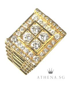 Alternative view of 20K YG DIAMOND RING D4-0.80CTS D66-1.20CTS 15.69G (SIZE 17) [NETT $3,688.00]