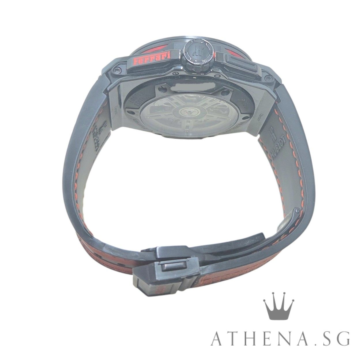 HUBLOT BIG BANG FERRARI ALL BLACK CERAMIC 45 "SKELETON DIAL" LIMITED EDITION 1000 PCS WITH BOX & CERT DATED 09/2013 401.CX.0123.VR - Image 3