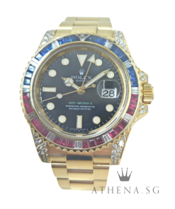 ROLEX 18K YELLOW GOLD OYSTER PERPETUAL GMT-MASTER II "Z" SERIES “SARU” WITH BOX & CERT UNDATED & RSC SERVICE CERT DATED 07/2024 (STILL UNDER ROLEX AGENT WARRANTY) 116758SARU