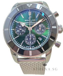 LIKE NEW!! LIMITED EDITION 500 PCS BREITLING B01 SUPEROCEAN CHRONOGRAPH 44MM "GREEN DIAL" WITH BOX &CERT DATED (08/2020)[RETAIL 13,000 SGD] AB01621A1L1A1