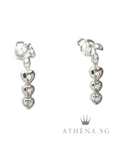 18K WG HEART SHAPE DESIGN DIAMOND EARSTUD D18-0.21CTS 3.47G [NETT $698.00]