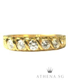 20K YG DIAMOND RING D7-0.54CTS 3.61G (SIZE 17) [NETT $1,288.00]