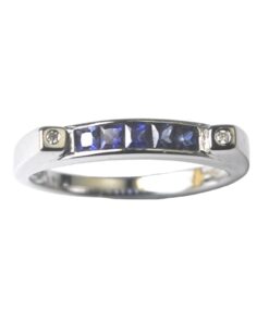 Alternative view of 18KW BLUE SAPPHIRE DIAMOND RING D2-0.02CTS 2.86G (SIZE 14.5) [NETT $650.00]