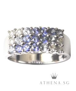 Alternative view of 18KW BLUE SAPPHIRE WITH DIAMOND RING D6-0.30CTS 5.99G (SIZE 12) [NETT $1,188.00]