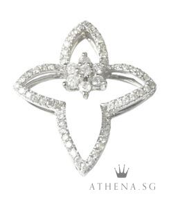 18K WG FLOWER DESIGN DIAMOND PENDANT D63-0.70CTS 2.49G [NETT $588.00]