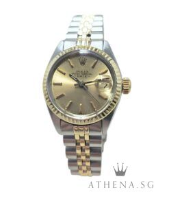 ROLEX 14K HALF YELLOW GOLD OYSTER PERPETUAL LADIES DATEJUST 26MM "4 MILLION" SERIES "CHAMPAGNE INDEX DIAL" (WATCH ONLY) 6917
