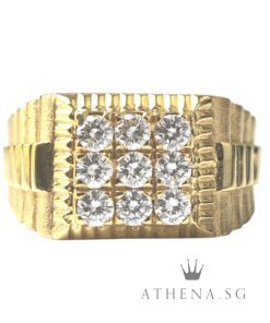 916 YG DIAMOND RING D9-1.00CTS 14.86G [SIZE 20] [NETT $3,988.00]