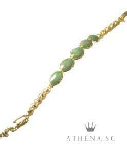 Alternative view of 20K YG OVAL DESIGN JADE BRACELET 10.13G (LENGTH 14CM) [NETT $1,988.00]