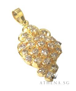 Alternative view of 18K YG GRAPE DESIGN DIAMOND PENDANT D25-1.30CTS 3.02G [NETT $798.00]