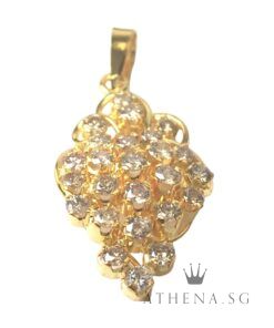 18K YG GRAPE DESIGN DIAMOND PENDANT D25-1.30CTS 3.02G [NETT $798.00]