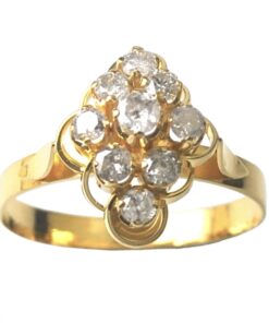 Alternative view of 18K YG ANTIQUE DESIGN DIAMOND RING D9-1.10CTS 2.44G [SIZE 17] [NETT $598.00]