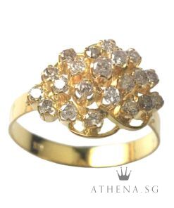 Alternative view of 18K YG ANTIQUE DESIGN DIAMOND RING D21-0.65CTS 2.72G [SIZE 17.5] [NETT $798.00]