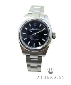 ROLEX LADIES OYSTER PERPETUAL 26MM "AN" SERIES "BLACK DIAL" 176200 (WATCH ONLY)