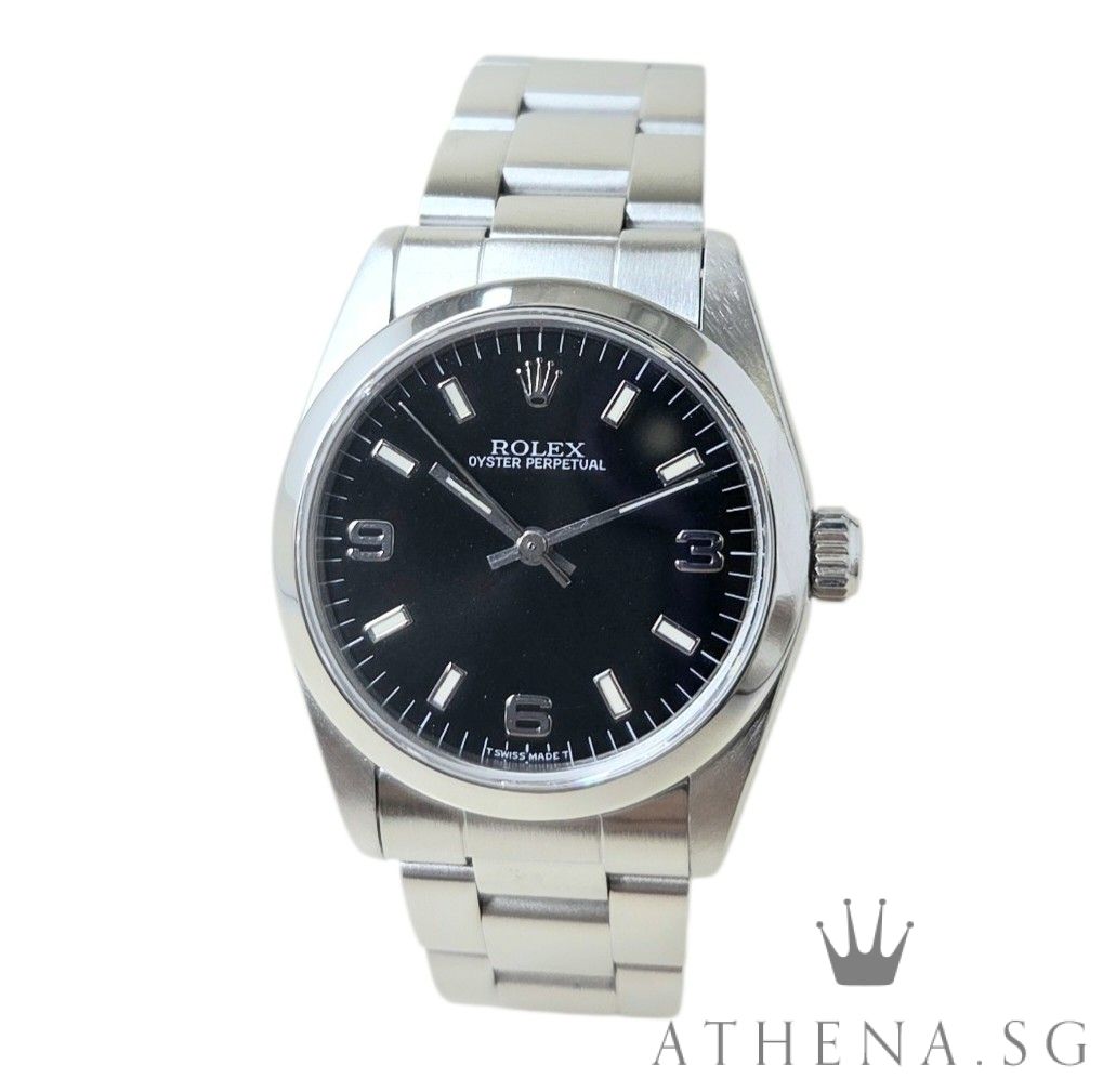 ROLEX OYSTER PERPETUAL MID SIZE 31MM "T" SERIES "BLACK 369 DIAL" 67480 (WATCH ONLY)