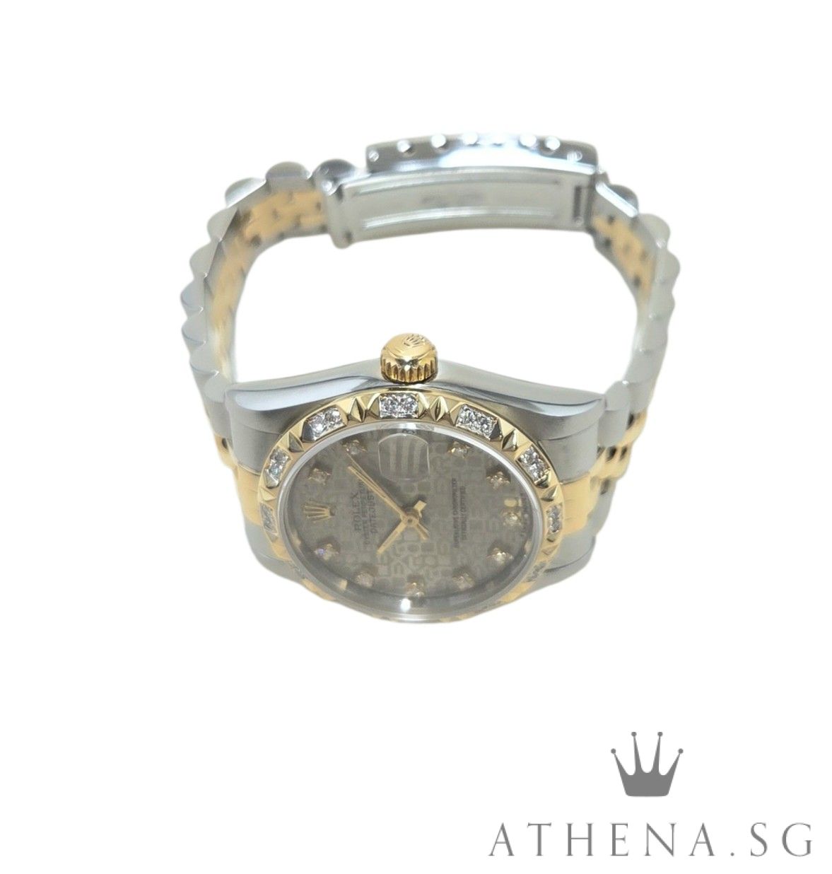 ROLEX 18K HALF YELLOW GOLD OYSTER PERPETUAL MID SIZE DATEJUST 31MM “X” SERIES “SILVER COMPUTER DIAMOND DIAL” WITH CUSTOMISED DIAMOND BEZEL 68273 (WATCH ONLY) - Image 2