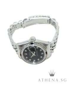 Alternative view of ROLEX LADIES OYSTER PERPETUAL DATEJUST "N" SERIES "BLACK DIAMOND DIAL" WITH CUSTOMISED DIAMOND BEZEL 69174 (WATCH ONLY)