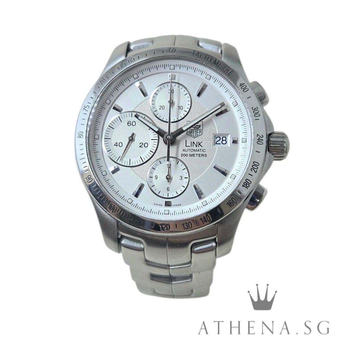 TAG HEUER MEN LINK "SILVER DIAL" AUTOMATIC CHRONOGRAPH CJF2111 (WATCH ONLY)
