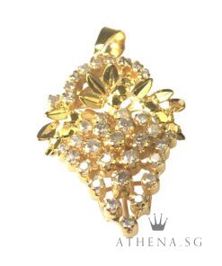 18K YG GRAPE DESIGN DIAMOND PENDANT D35-0.98CTS 5.00G [NETT $998.00]