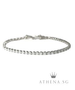 18K WG TENNIS DESIGN DIAMOND BRACELET D50-3.25CTS 7.00G (16.5CM) [NETT $3,998.00]