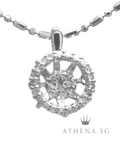 18K WG DIAMOND PENDANT D1-0.20CTS D21-0.105CTS 0.88G [NETT $698.00]