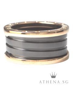 18K RG BVLGARI B. ZERO WITH BLACK CERAMIC 3 TIER RING 11.82G (SIZE 59) (BOX & CERT) (PURC DATED ON 02/10/2010) [NETT $2,500.00]