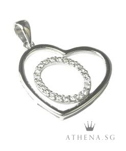 18K WG HEART SHAPE DESIGN DIAMOND PENDANT D22-0.11CTS 1.79G [NETT $598.00]