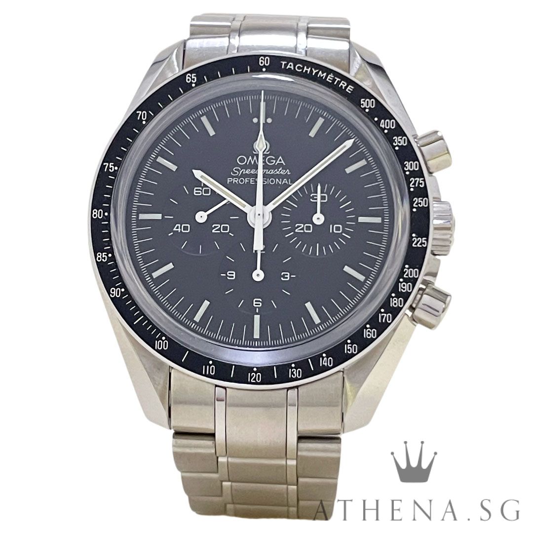 UNPOLISHED!! OMEGA SPEEDMASTER PROFESSIONAL MOON WATCH 42MM "BLACK CHRONO DIAL" WITH BOX & CERT DATED (01/2020) REF 311.30.42.30.01.006